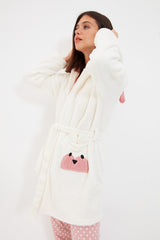 White teddy robe
