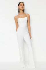 white pearl jumpsuit