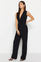 Black v neck jumpsuit