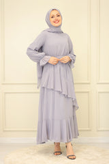 Ruffled Chiffon Dress