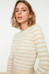 Beige and white Stripe top