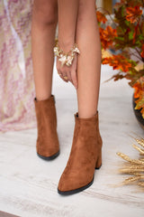 heeled camel boots