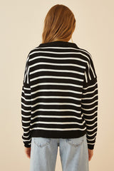 black and white Stripe top