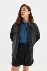 dark grey shirt jacket