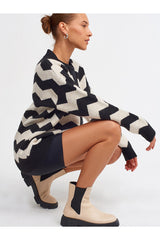 Black buttoned striped cardigan