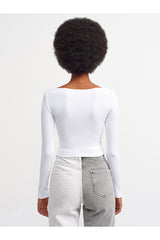 White Wick Long Sleeve Top