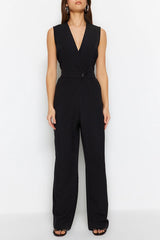 Black v neck jumpsuit
