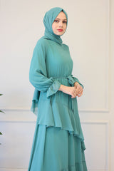 Ruffled Chiffon Dress