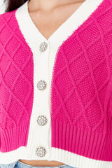 Fuchsia buttoned cardigan