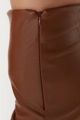 leather camel trousers