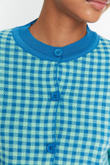 Blue buttoned cardigan