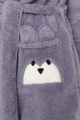 Grey teddy robe