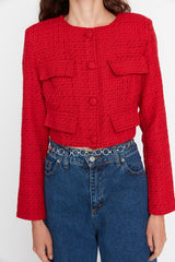 red tweed jacket