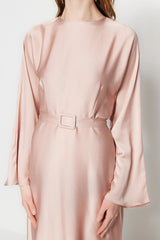 Pink satin dress