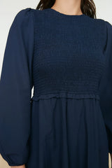 Navy blue modest dress