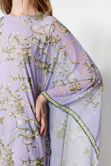 Lilac floral kaftan dress