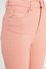 coral crop flare jeans