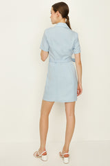 buttoned baby blue dress
