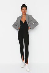 black leggings with split