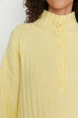 yellow button sweater top