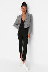 black leggings with split