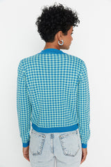 Blue buttoned cardigan