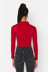 red long sleeve bodysuit