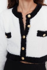 white gold buttoned cardigan
