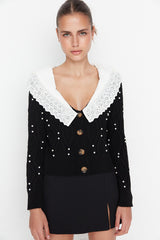 white collar cardigan
