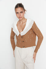 white collar cardigan