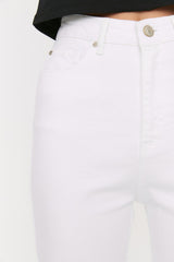 white crop flare jeans