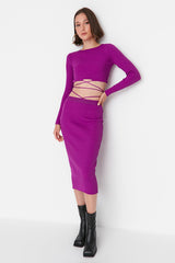 Purple top and skirt set
