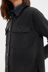 dark grey shirt jacket