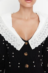 white collar cardigan