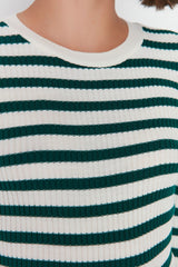 green and white Stripe top