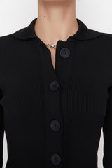 Buttoned knit cardigan