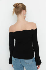 off shoulder knit top