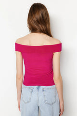 Fushia off shoulder top