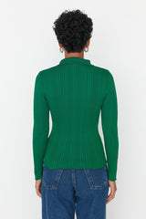 green polo knitted top