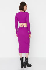 Purple top and skirt set