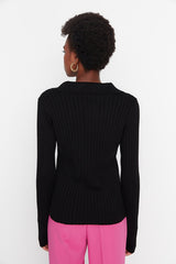 black Polo Neck Knitwear Sweater