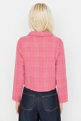 pink buttoned jacket