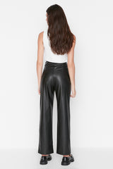 leather black trousers