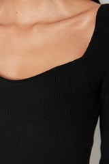 black knit top