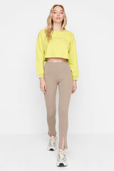 Knitted Pants with Slit