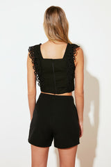 Black Embroidered Blouse
