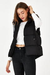 Black Hooded Vest