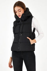 Black Hooded Vest
