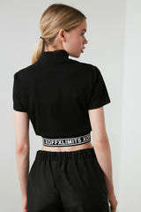 Black Crop Sport T-Shirt