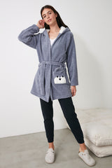 Grey Hooded Robe
